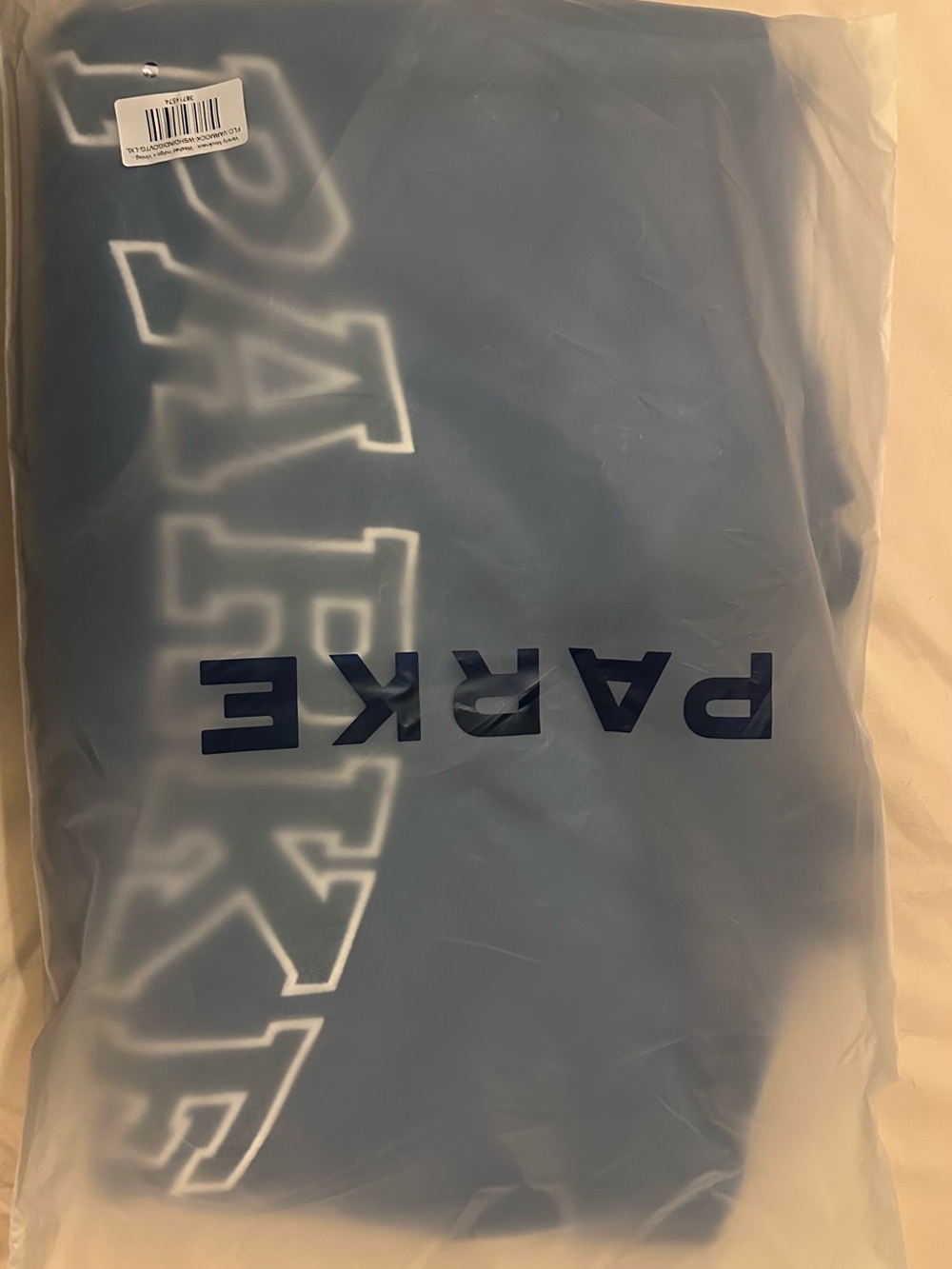 Parke Navy Blue Sweatshirt with Denim Lettering